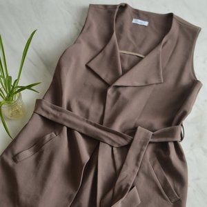 Longline Tie-Waist Vest Coat